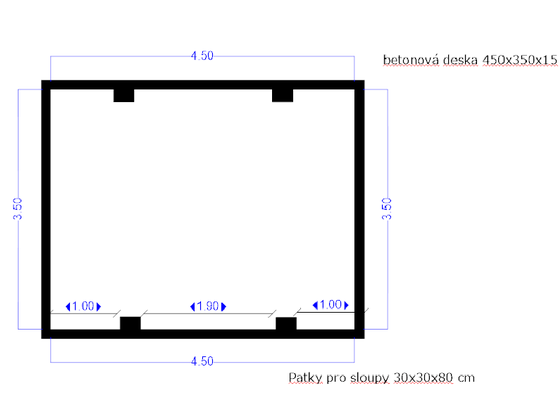 Jednoduché stavební práce (deska cca 15 m2) - stav před realizací