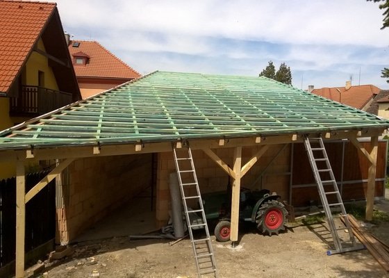 Zhotovení střechy dvougaráže