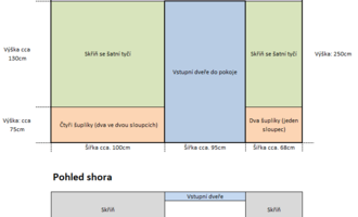 Výroba vestavné skříně - stav před realizací