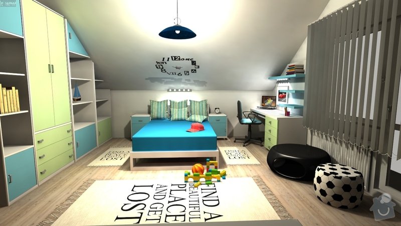 3D grafický návrh dětského pokoje: ladik4
