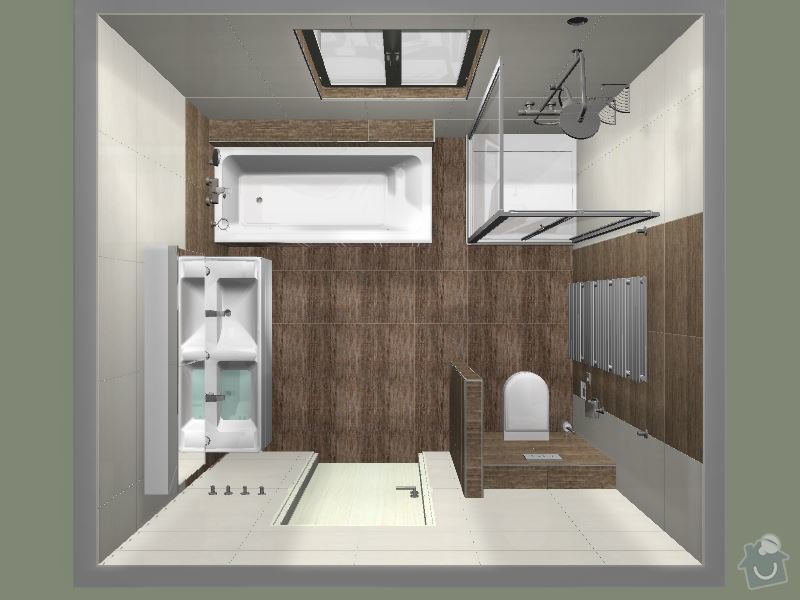 Kompletní realizace koupelny v rodinném domě: 3D-01