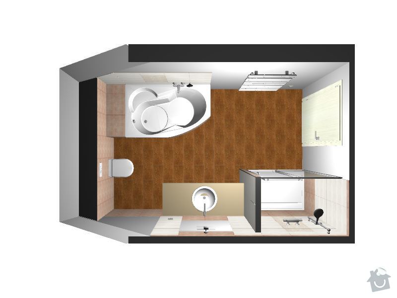 Realizace koupelny v rodinném domě včetně návrhu 3D: 3D-01