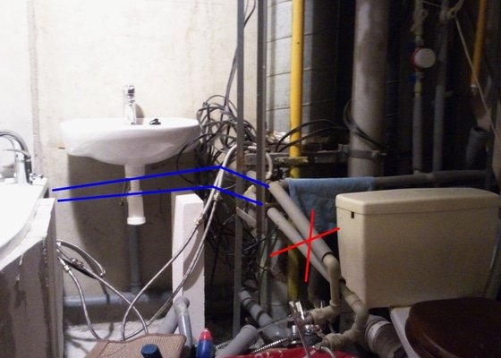 Instalaterske prace - preinstalace privodu vody - stav před realizací