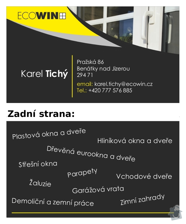 Tvorba internetové prezentace www.ecowin.cz: vizitka_Ecowin