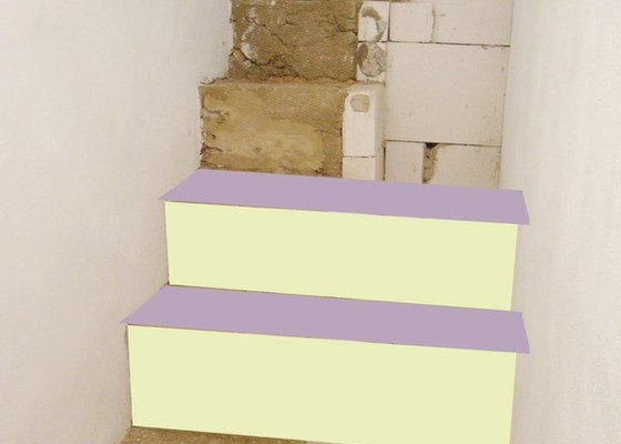 Obložení betonového schodiště dřevem - stav před realizací