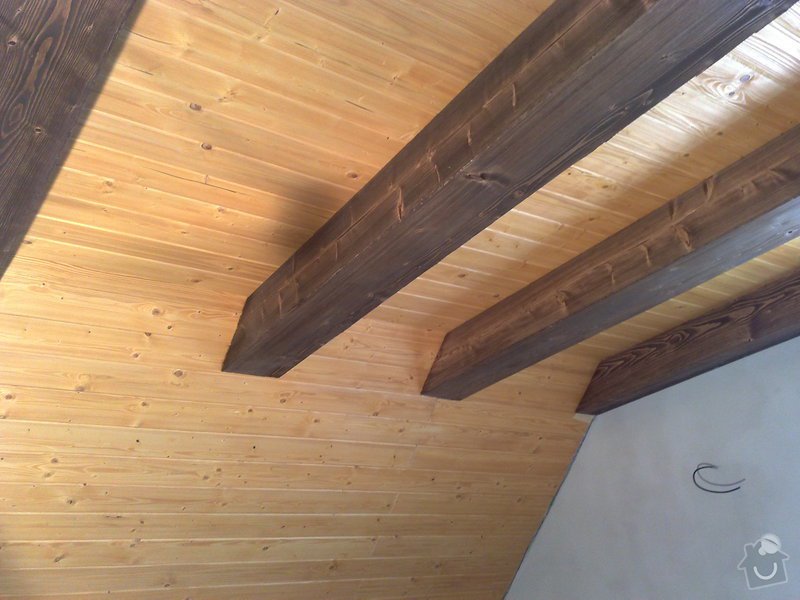 Dodávka a montáž obložení stropu a stěny ložnice: 2