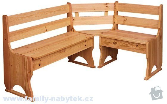 Jídelní stůl + rohová lavice + židle: lavice