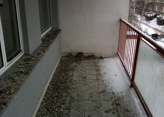 Kompletní úklid bytu po rekonstrukci, vyčištění lodžie od holubího trusu
