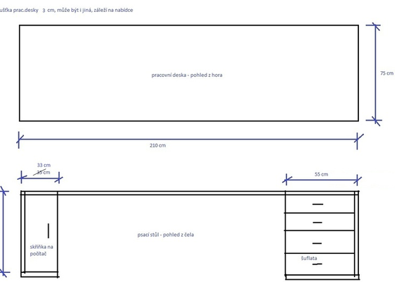 Výroba psacího stolu