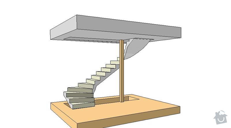 Dřevěné obložení schodiště: perspektiva_schody_Tocna