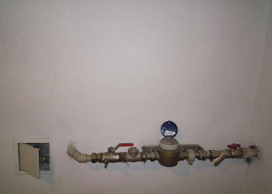 Instalace regulátoru tlaku vody v RD - stav před realizací
