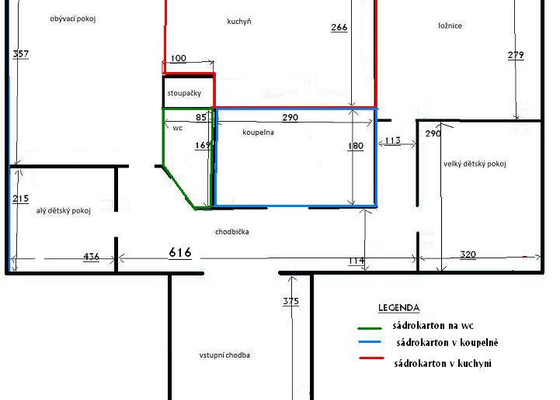 Sádrokartonáře - podhledy v koupelně, wc a kuchyni