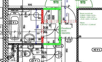 Přestavba koupelny + WC a související stavební úpravy - stav před realizací