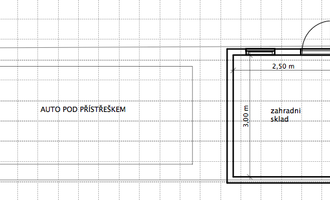 Projekt zahr. skladu s carportem - stav před realizací