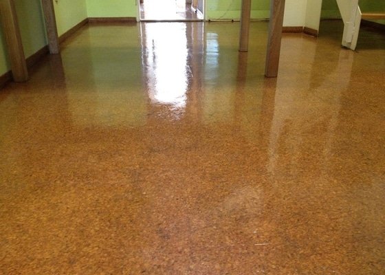 Hloubkové čištění korkové podlahy