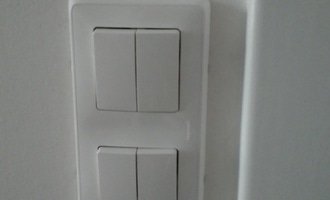 Úprava vypínačů a vývodu pro světlo - obývací pokoj - stav před realizací