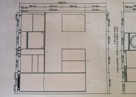 Montaz kuchyne od Ikea na vysku 99cm - stav před realizací