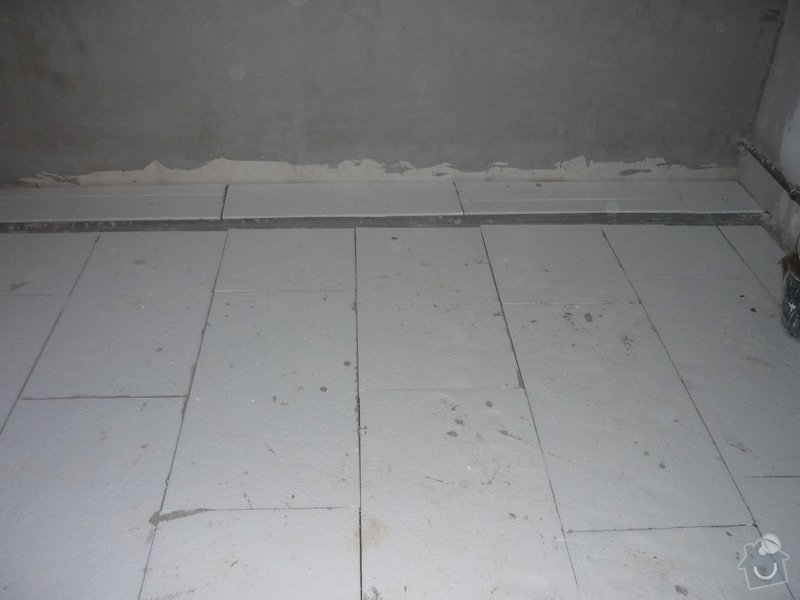 Rekonstrukce koupelny, wc, kuchyně: Tepelná izolace pod podlahové topení.