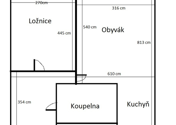 Zednické práce v celém bytě - stav před realizací