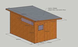 Zahradní domek 4x2.7m - stav před realizací