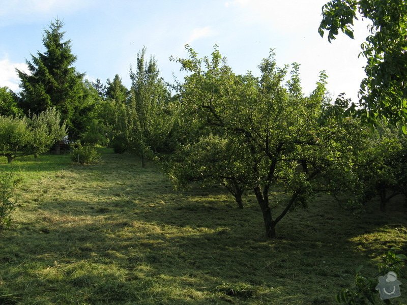 Stavba plotu a rekonstrukce zahradního domku: posekaná plocha místo pozemku