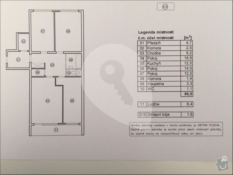 Rekonstrukce bytu 3+1 Praha: BYT_pudorys