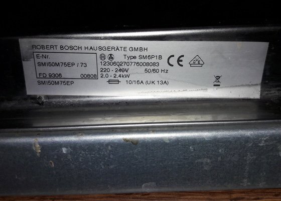 Oprava myčky Bosch SM6P1B