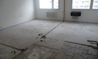Broušení a vyrovnání betonové podlahy - stav před realizací