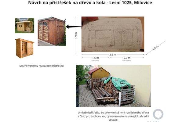 Výstavba dřevěného přístřešku na dřevo s úložným prostorem