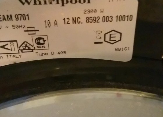 Výměna manžety pro pračku Whirlpool 6sense aquasteam 9701 - stav před realizací