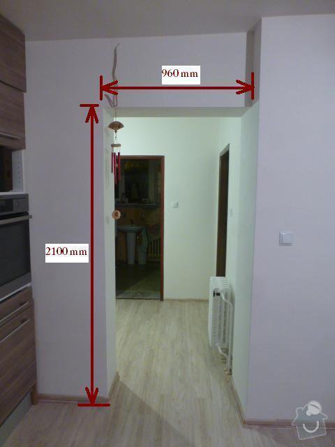 Výroba int. posuvných dveří na stěnu: rozmer