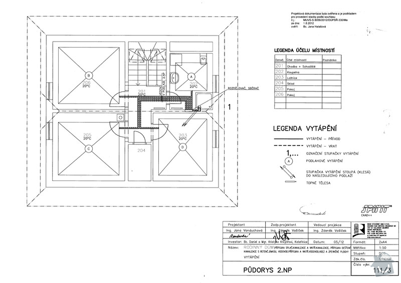 Dodávka a montáž systému podlahového vytápění: vyt_pudorys_np2