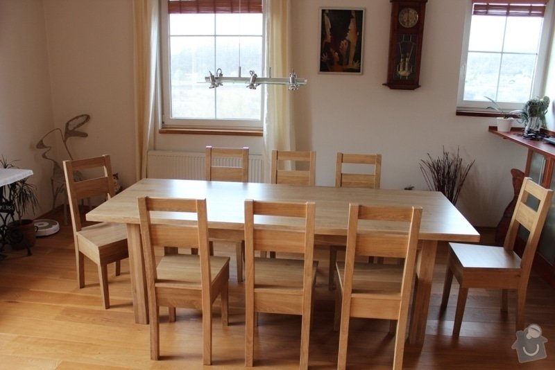 Stůl jídelní dub masiv + 8 židlí na zakázku: IMG_6464