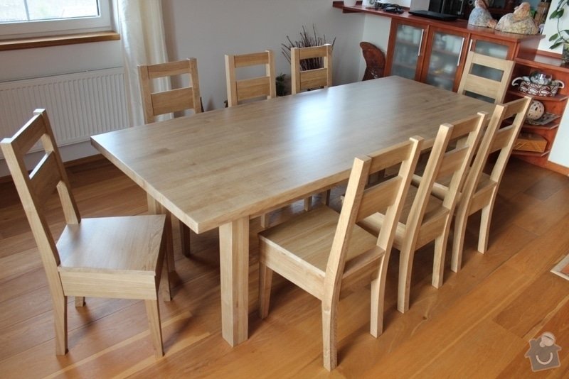 Stůl jídelní dub masiv + 8 židlí na zakázku: IMG_6466