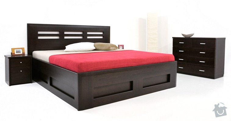 Manželská postel s výklopem z masivu: Postel2