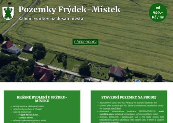 Web Pozemky Frýdek-Místek