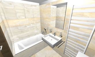 Obložení koupelny a záchoda velkoformátovými obklady 120x60 - stav před realizací