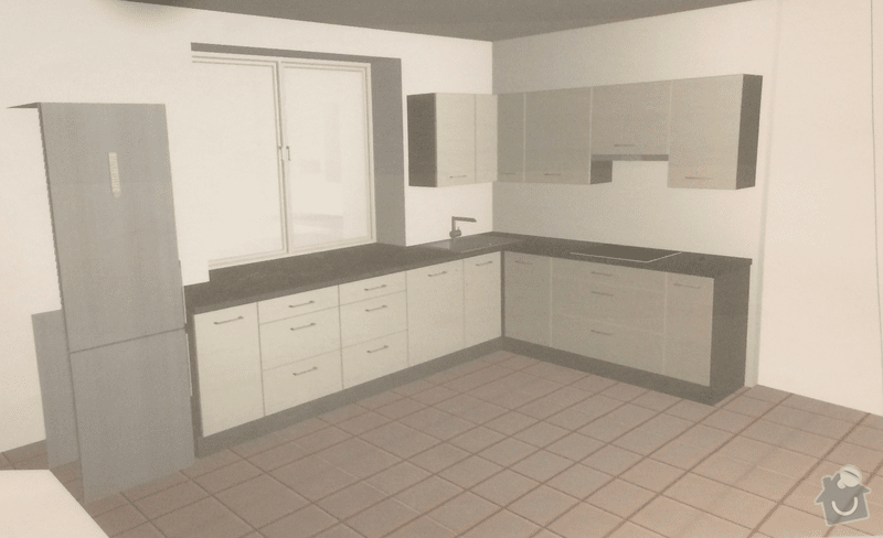 Elektro rozvody pro kuchyň: 03 - Pohled 3D