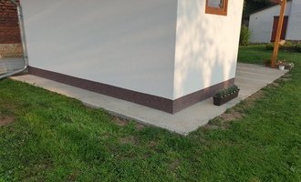 Finální úprava venkovního betonu u pergoly - stav před realizací