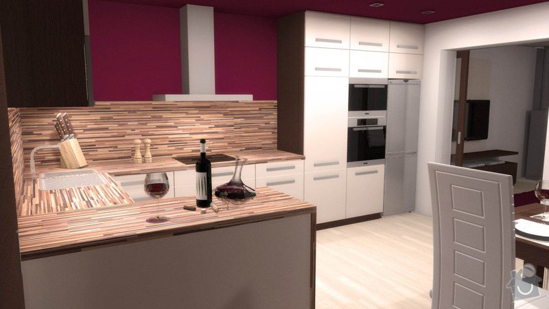 Návrh interiéru kuchyně a obývacího pokoje: k_o_2