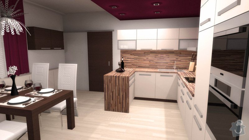 Návrh interiéru kuchyně a obývacího pokoje: k_o_3