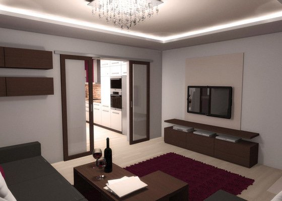 Návrh interiéru kuchyně a obývacího pokoje
