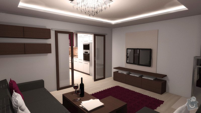Návrh interiéru kuchyně a obývacího pokoje: k_o_8