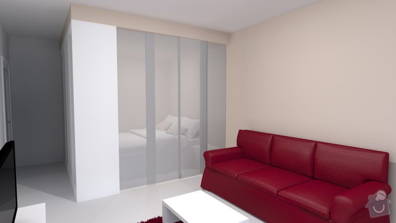 Návrh obývacího pokoje se spací částí: Travnik_1