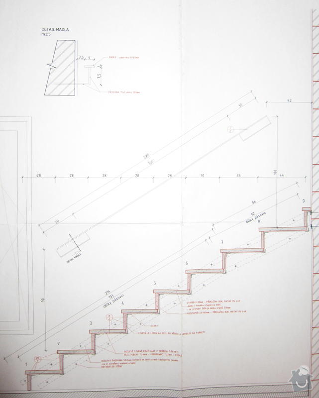 Dodávka a montáž zábradlí vnitřního schodiště: madlo1