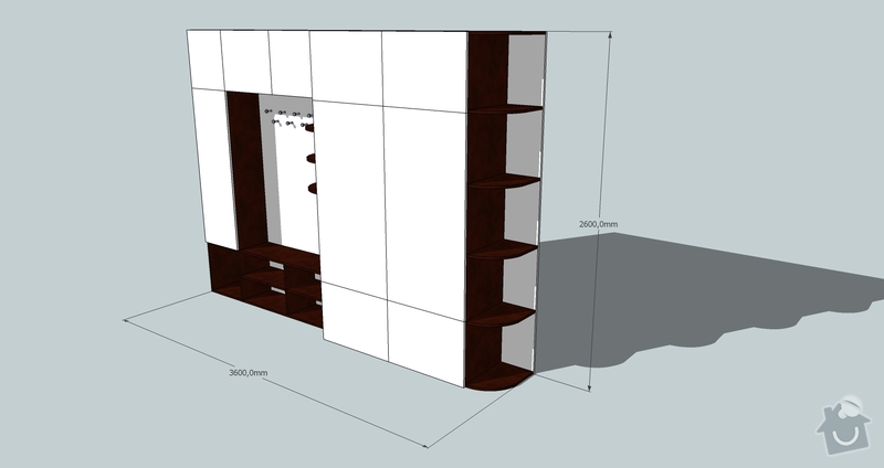 Výroba a montáž skříně a předsíňové stěny se šatní skříní na míru: predsin1