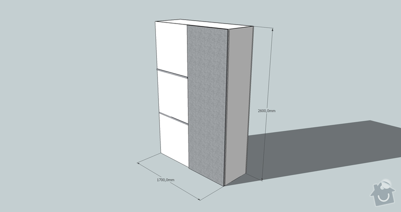 Výroba a montáž skříně a předsíňové stěny se šatní skříní na míru: skrin1