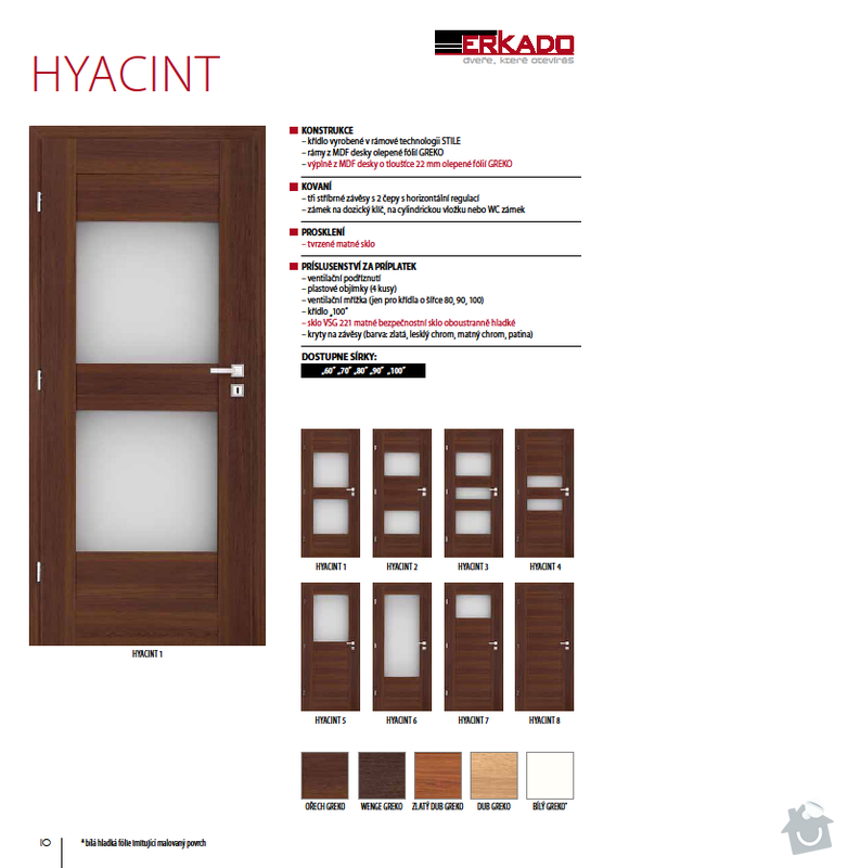 Interiérové dveře: hyacint