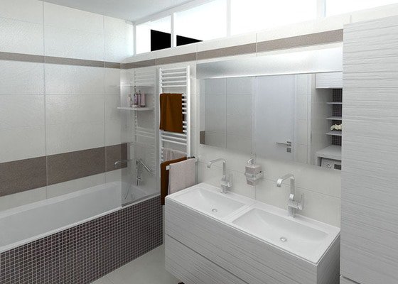 Moderní koupelna v neutrálních barvách