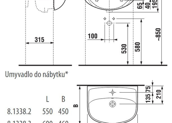 Skřínka pod umyvadlo Jika Lyra Plus - stav před realizací